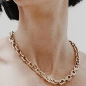 12K GOLD finished Luxury Runway Thick Chain EDDIE BORGO Necklace Supra Link